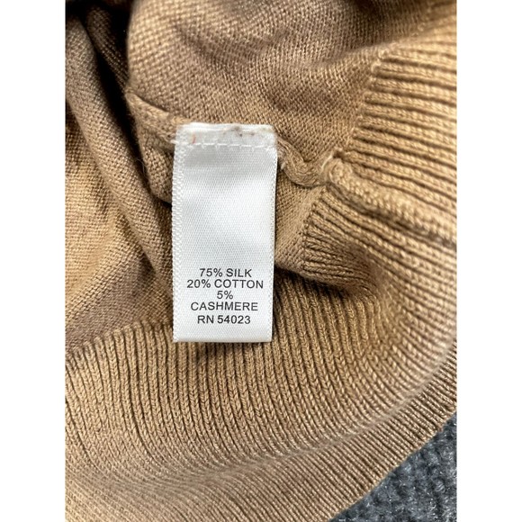 Banana Republic Men’s Medium Luxury Blend V Neck Sweater Brown Silk Cashmere - Picture 5 of 8